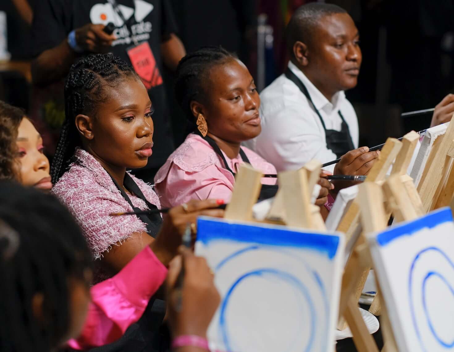 Artists having a discussion