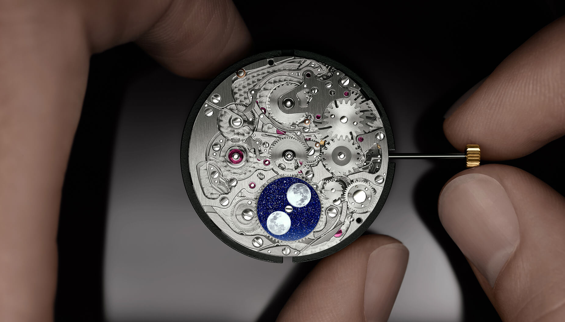 Close up of a watch mechanisn