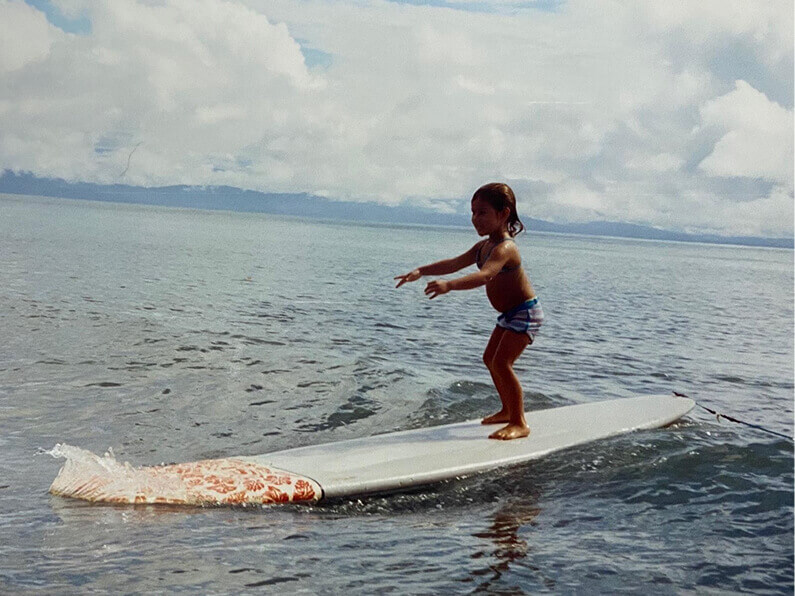 Kid surfing