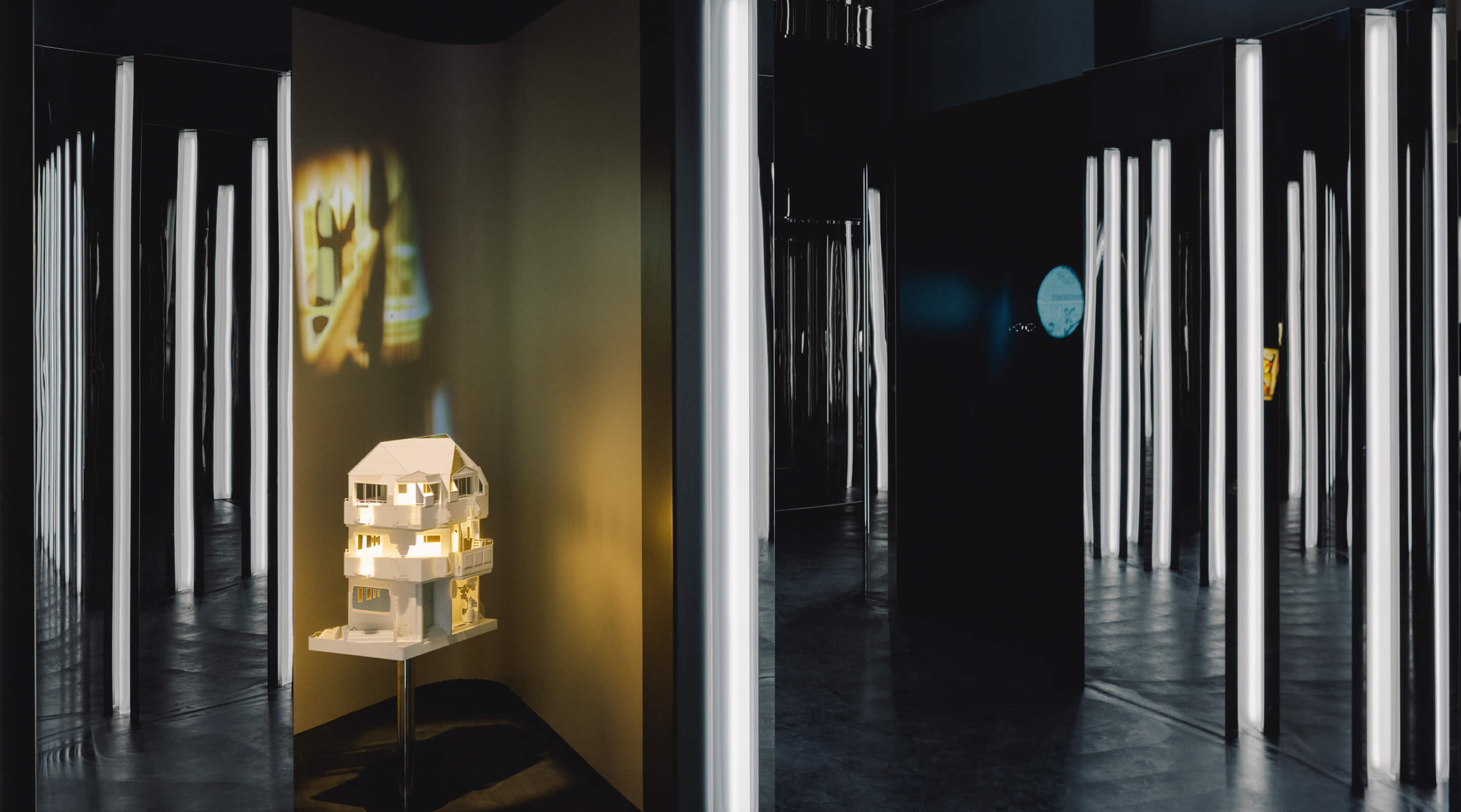 Visitors journey through a series of audio and emotive visual cues