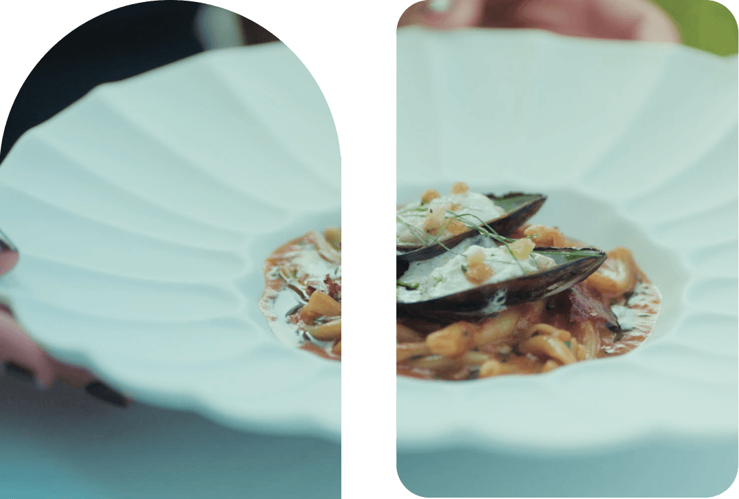 Plate with seafood