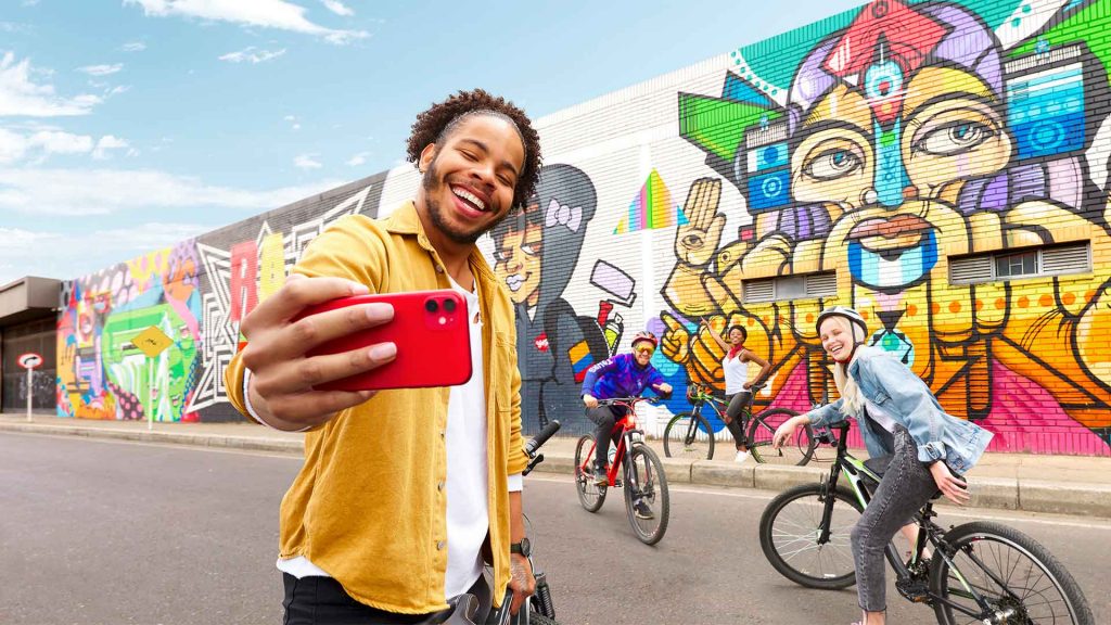 man taking a selfie